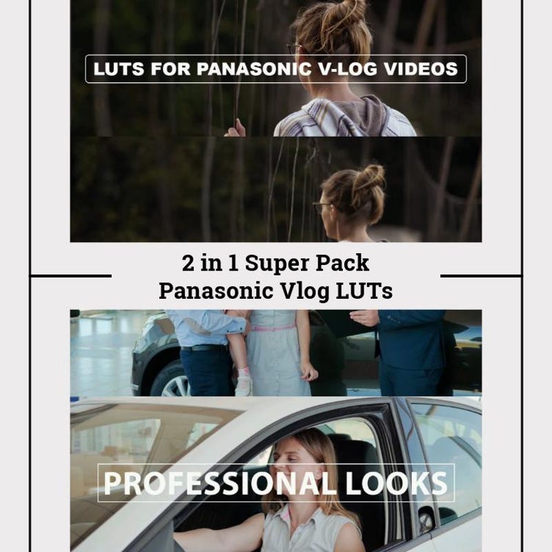 Etsy product cover for Panasonic V-Log LUTs from Thiago Vibesp